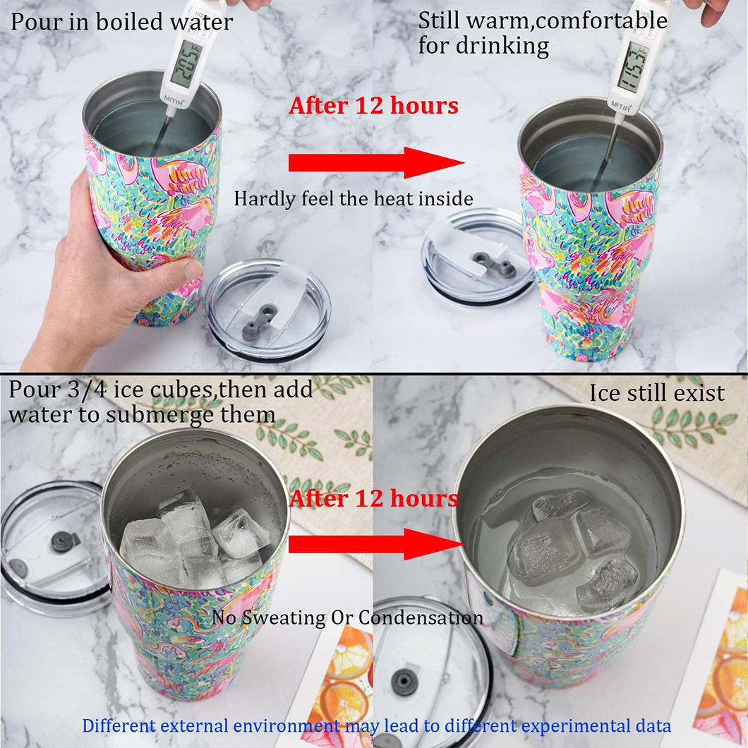 एलआईडी निर्माता के साथ क्लासिक थर्मल इंसुलेटेड कार टम्बलर मग 