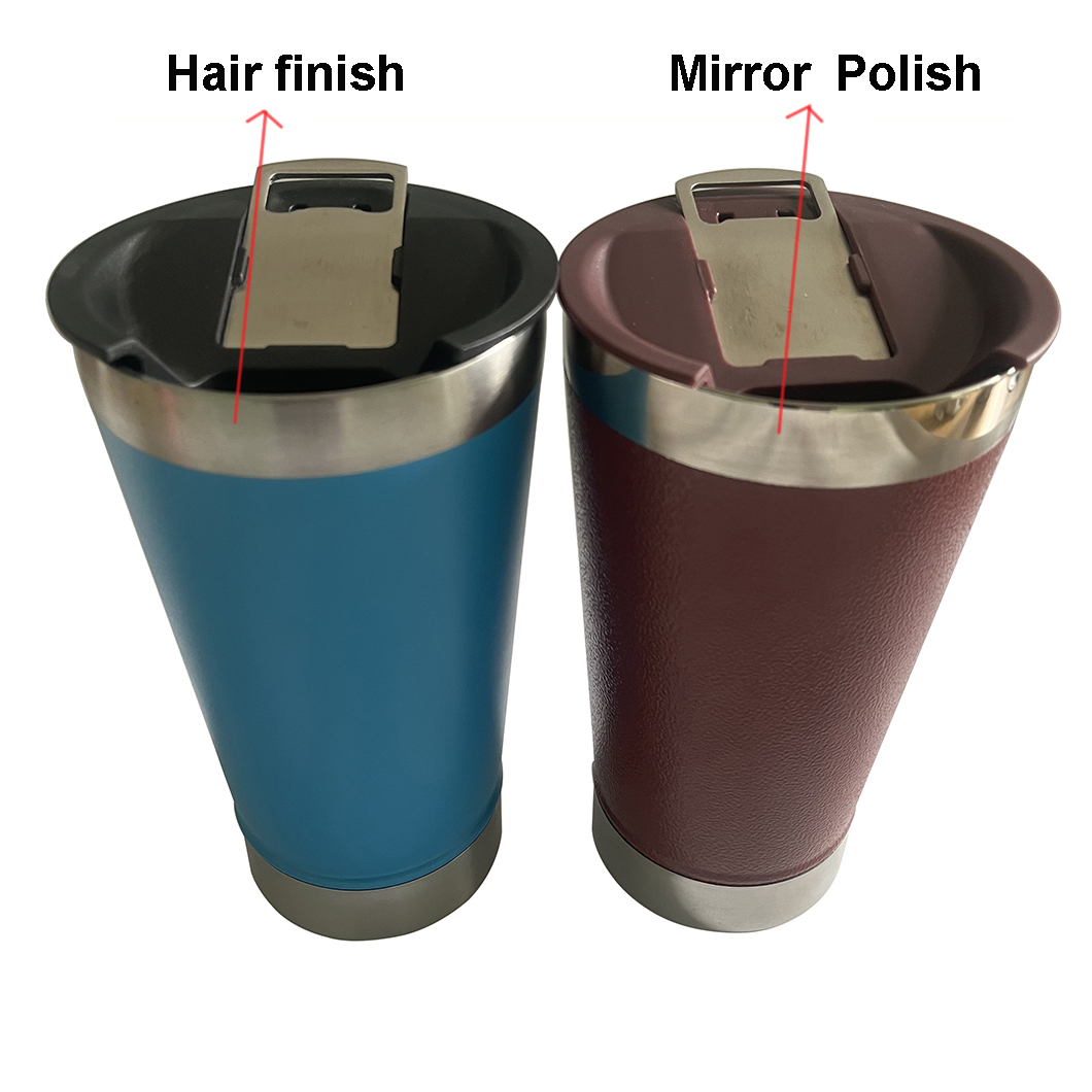 थोक ओपनर के साथ ठंड पुन: प्रयोज्य धातु बीयर मग रखें