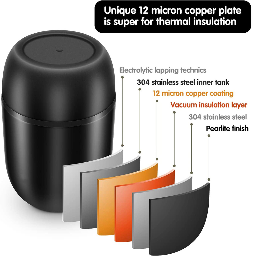 स्टेनलेस स्टील वैक्यूम इंसुलेटेड किड्स फूड जार निर्माता 