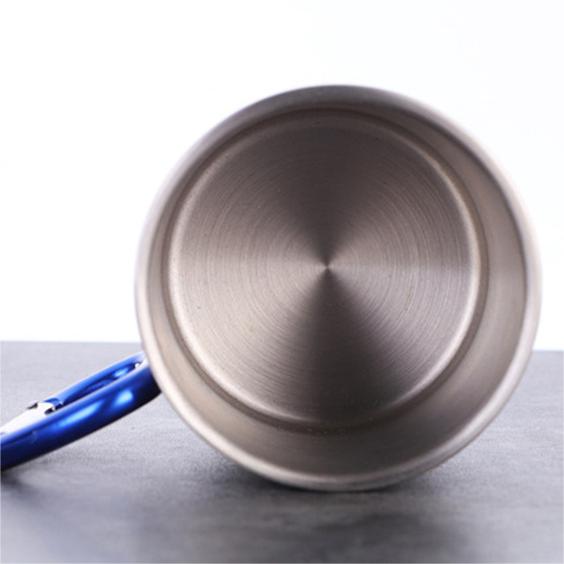 स्टेनलेस स्टील डबल दीवार बैकपैकिंग कैम्पिंग कारबिनर मग