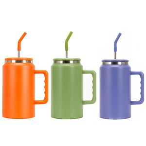 इंसुलेटेड स्टेनलेस स्टील टम्बलर बड़ी क्षमता वाला ट्रैवल मग