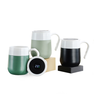 एलआईडी पर थर्मामीटर के साथ थोक स्टेनलेस स्टील थर्मस मग 