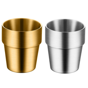 दोहरी दीवारों वाले स्टेनलेस स्टील के गिलास पुन: प्रयोज्य पेय कप