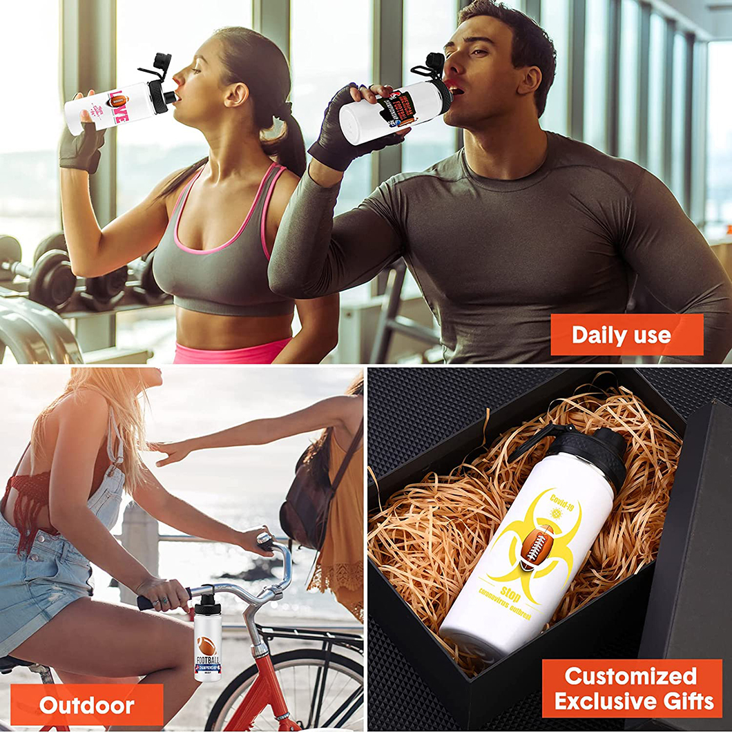 DIY अनुकूलित उपहार उच्च बनाने की क्रिया धातु अछूता पानी की बोतल 