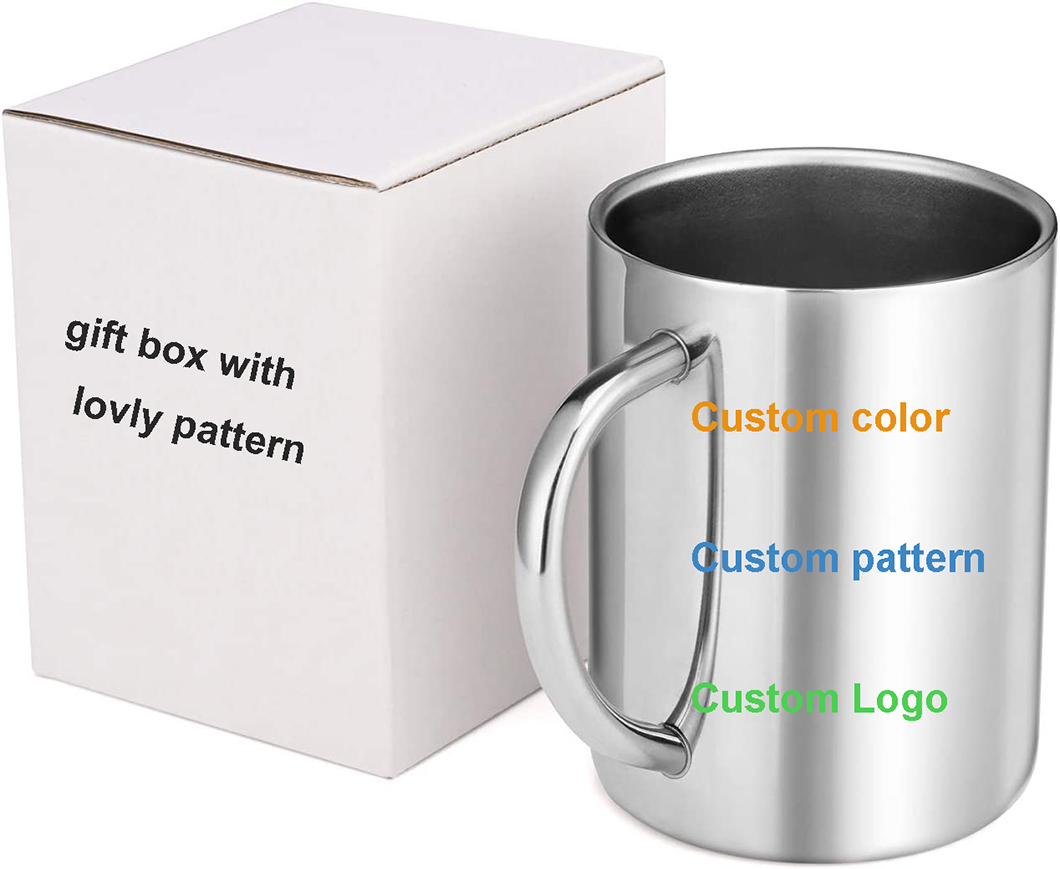 प्रमोशन के लिए थोक सस्ते स्टेनलेस स्टील कॉफी कप मग 